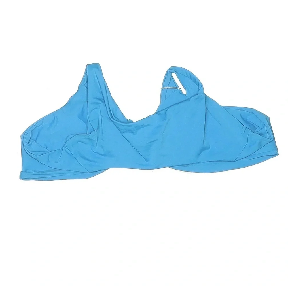 Frankies Bikinis Shea Bikini Top Azure Blue Triangle Bralette M NWT - Picture 3 of 4